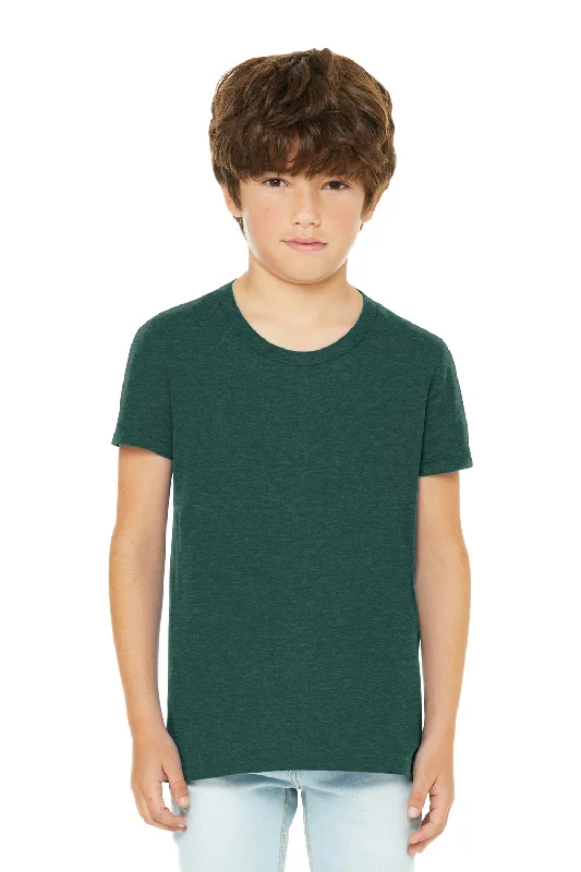 soft lavender t-shirts trendy -Bella + Canvas Youth CVC Short Sleeve Crewneck T-Shirt - Heather Forest Green