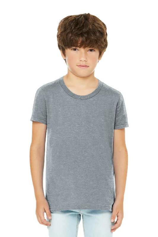 sage slim fit t-shirts sleek -Bella + Canvas Youth CVC Short Sleeve Crewneck T-Shirt - Heather Grey