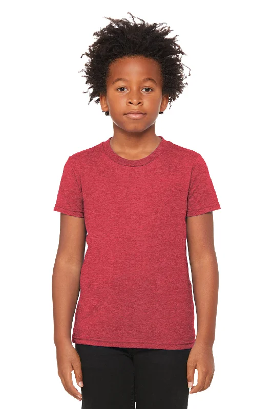 bold purple t-shirts modern -Bella + Canvas Youth CVC Short Sleeve Crewneck T-Shirt - Heather Red