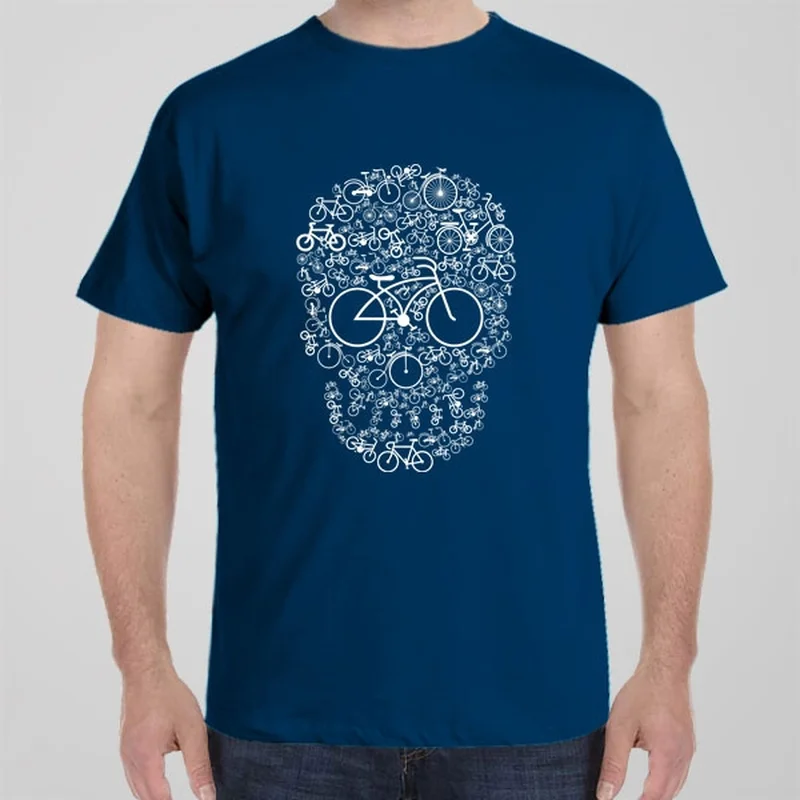 quirky food t-shirts fun -Bicycle Skull - T-shirt