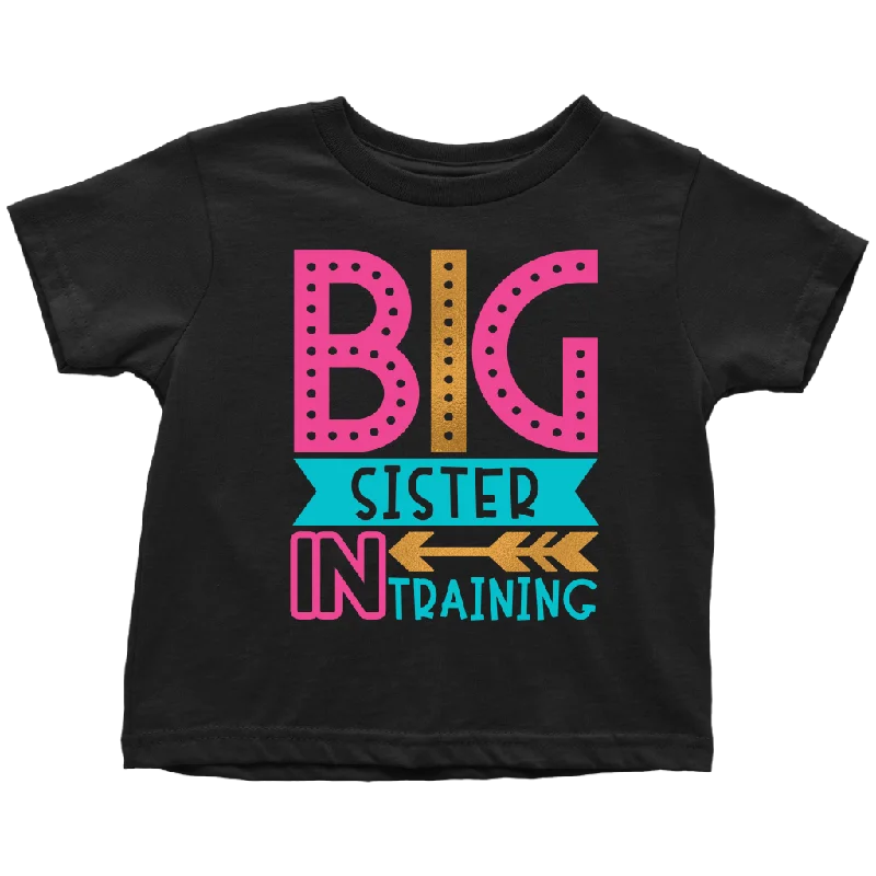 striped coral t-shirts casual -BIG SISTER in TRAINING Toddler T-Shirt