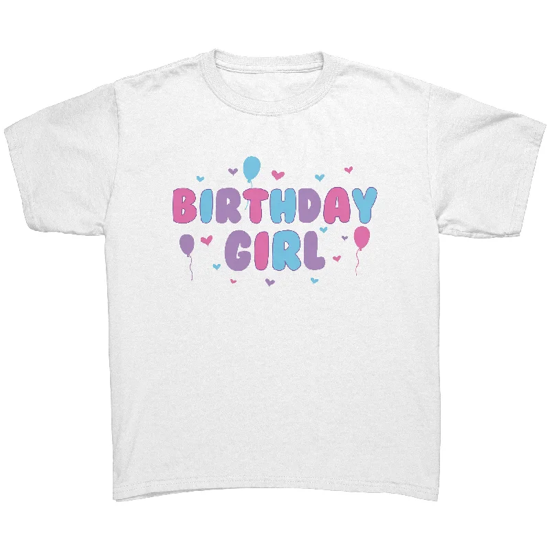 neon green t-shirts bold -BIRTHDAY GIRL Youth Short Sleeve T-Shirt