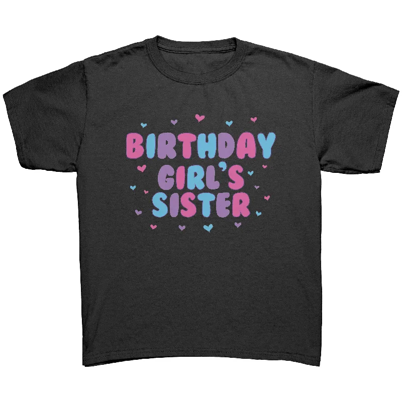 quirky book t-shirts clever -BIRTHDAY GIRL'S SISTER Youth Short Sleeve T-Shirt