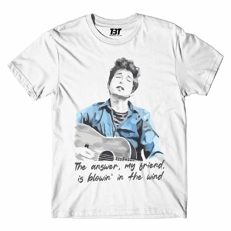 camo crew neck t-shirts rugged -Bob Dylan T shirt - Blowin' In The Wind