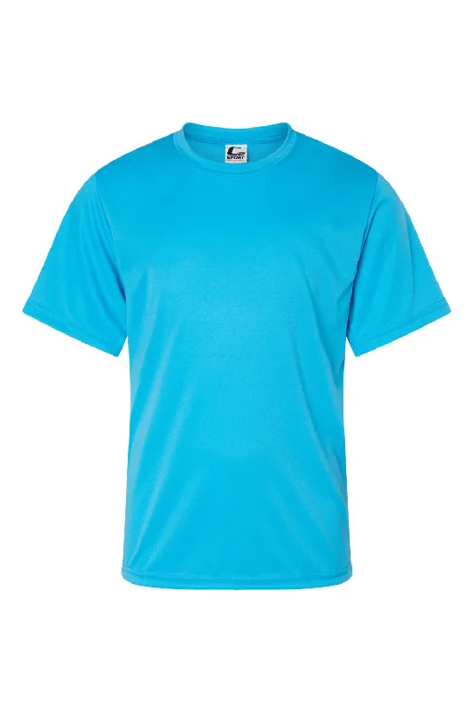 lilac crew neck t-shirts trendy -C2 Sport Youth Performance Moisture Wicking Short Sleeve Crewneck T-Shirt - Electric Blue