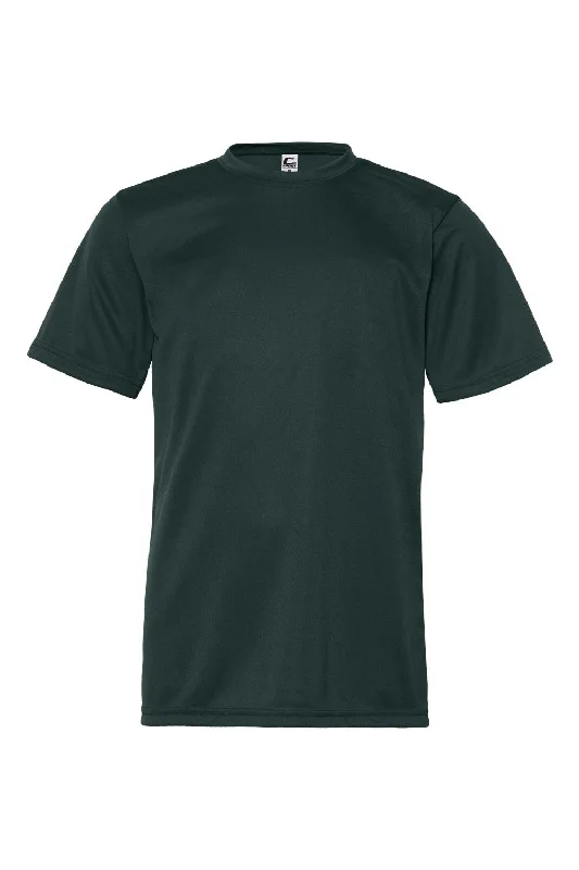 heather grey t-shirts relaxed -C2 Sport Youth Performance Moisture Wicking Short Sleeve Crewneck T-Shirt - Forest Green