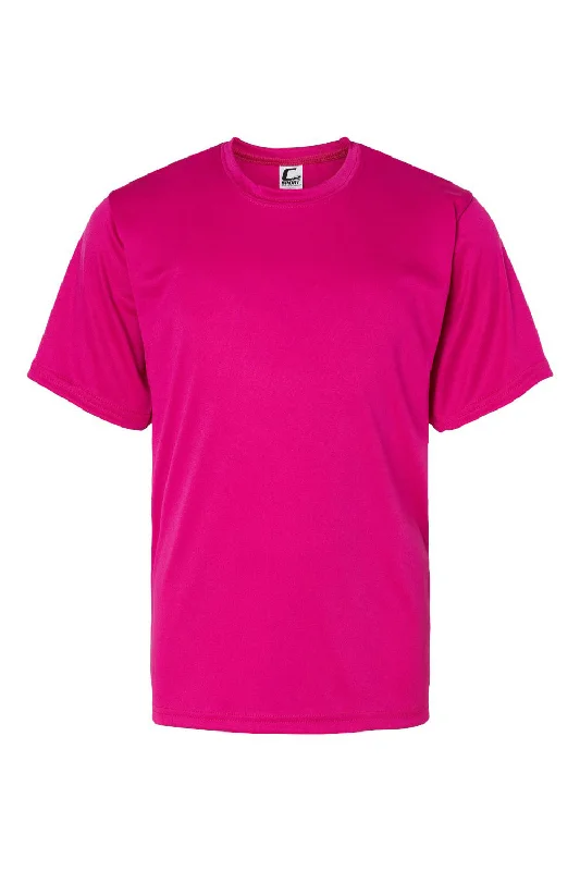 lilac graphic t-shirts chic -C2 Sport Youth Performance Moisture Wicking Short Sleeve Crewneck T-Shirt - Hot Pink