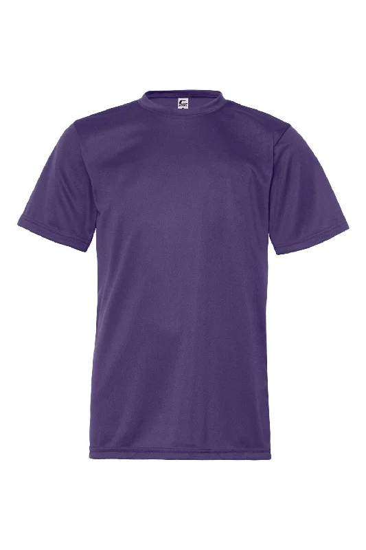 aqua graphic t-shirts bold -C2 Sport Youth Performance Moisture Wicking Short Sleeve Crewneck T-Shirt - Purple