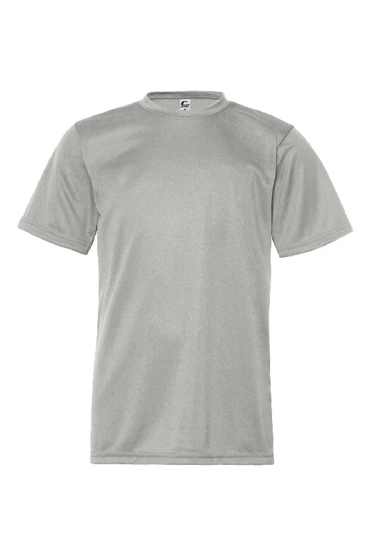 maroon slim fit t-shirts sleek -C2 Sport Youth Performance Moisture Wicking Short Sleeve Crewneck T-Shirt - Silver Grey