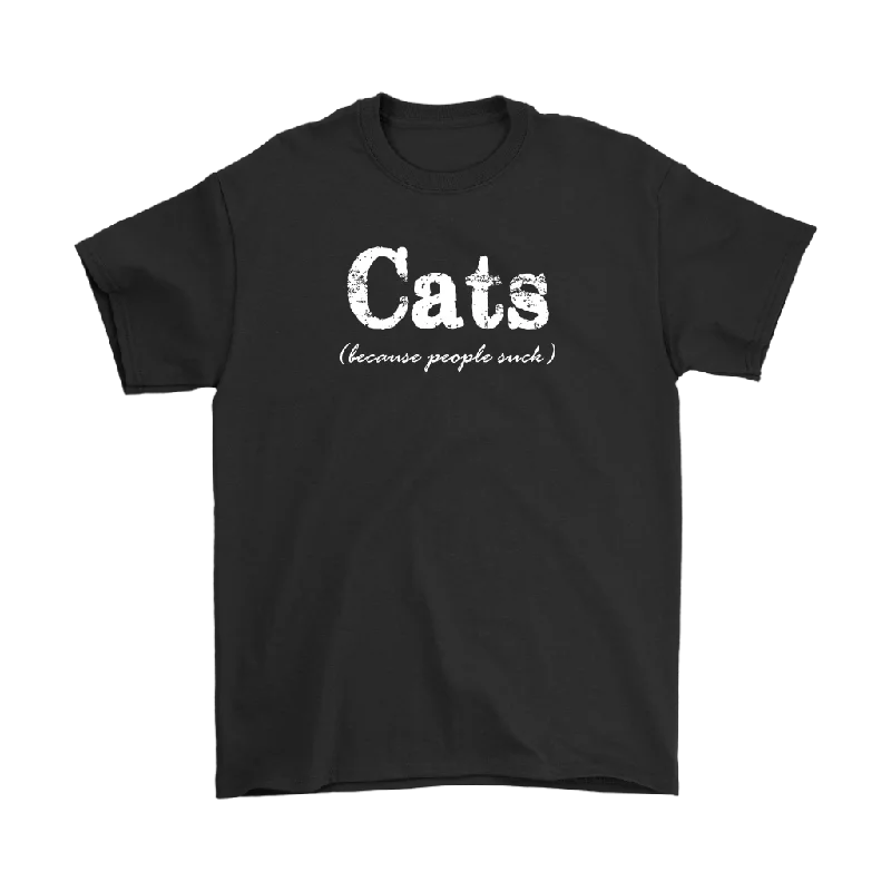 bold geometric t-shirts modern -CATS Because People Suck Men's T-Shirt