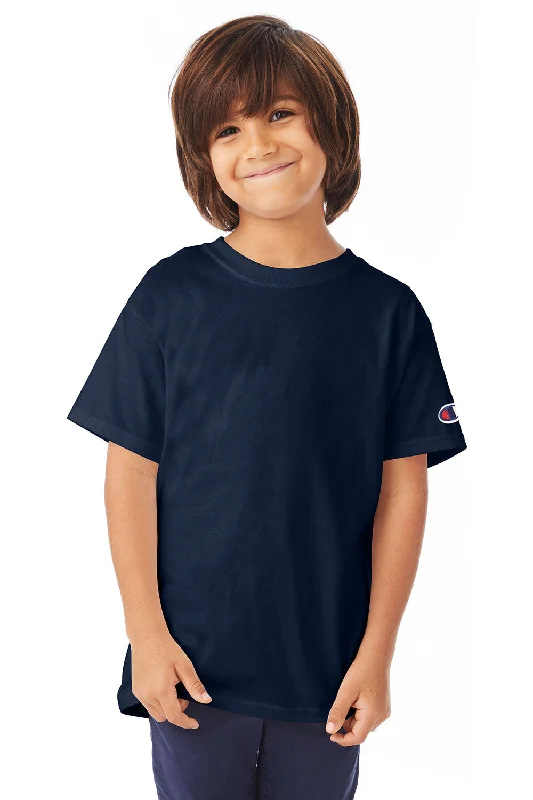 heather navy t-shirts casual -Champion Youth Short Sleeve Crewneck T-Shirt - Navy Blue