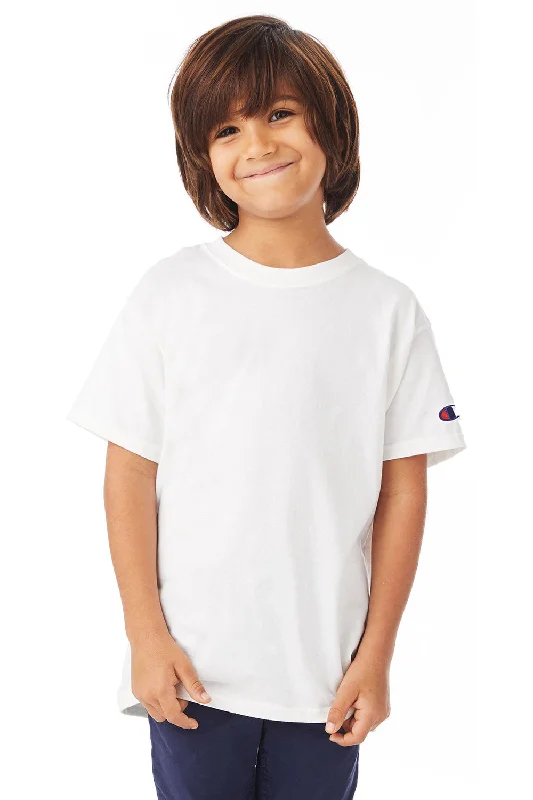 navy oversized t-shirts relaxed -Champion Youth Short Sleeve Crewneck T-Shirt - White