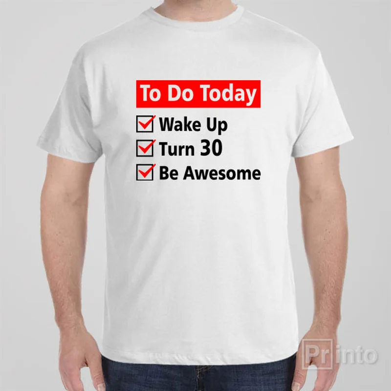 quirky space t-shirts fun -Checklist 30th Birthday - T-shirt