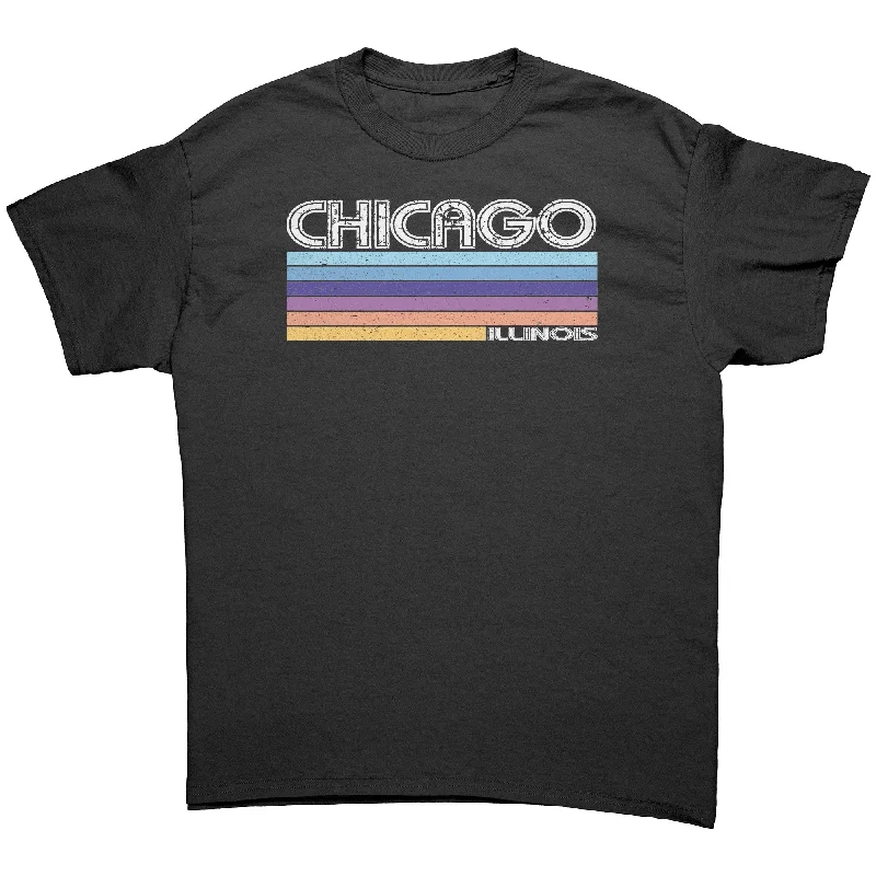 navy polo t-shirts polished -CHICAGO, ILLINOIS Retro 70’s 80’s Look Unisex T-SHIRT