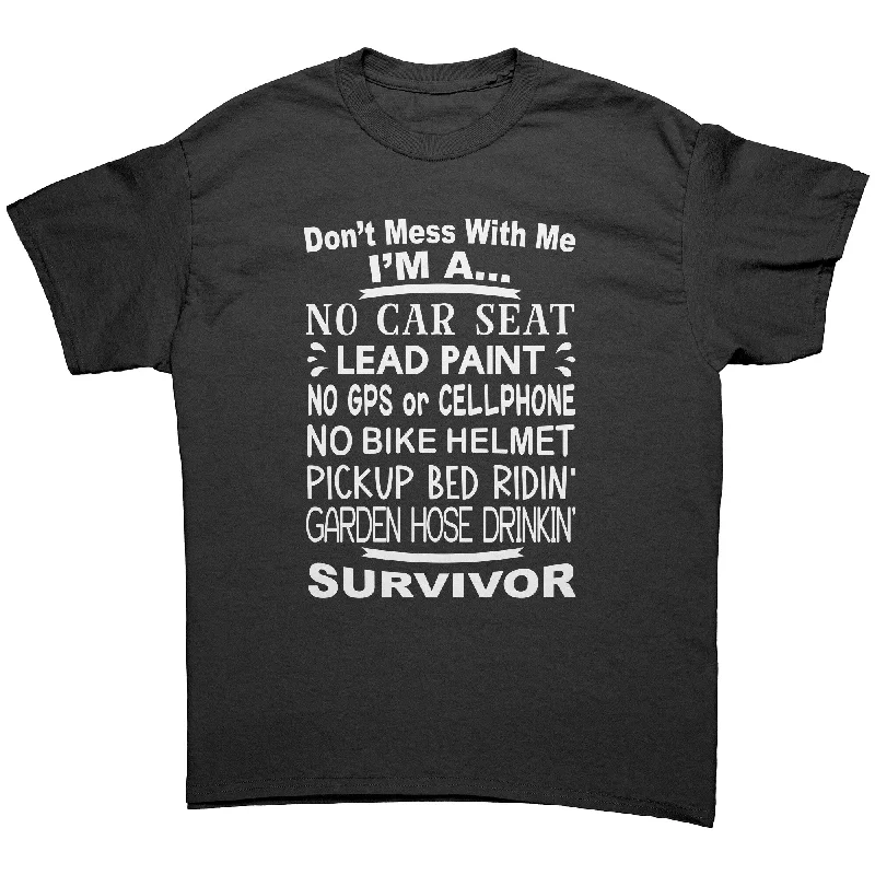 sage slim fit t-shirts sleek -Child of the 70's and 80's I'M A SURVIVOR Unisex T-Shirt