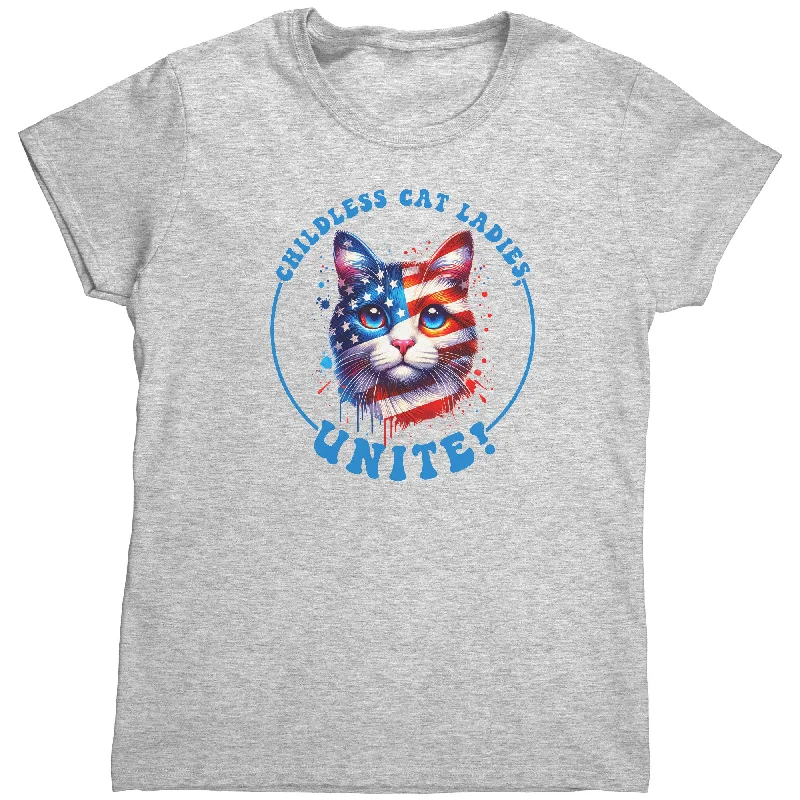 retro logo t-shirts nostalgic -CHILDLESS CAT LADIES For HARRIS 2024 UNITE Women's T-Shirt