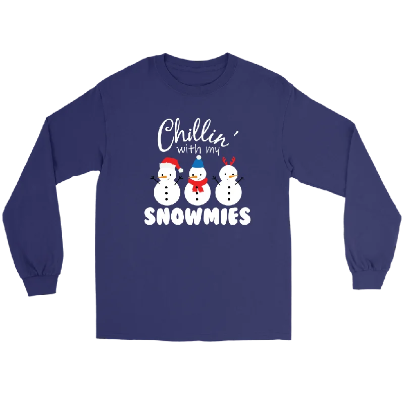 retro music t-shirts rock -Chillin with My SNOWMIES Long Sleeve Unisex T-Shirt