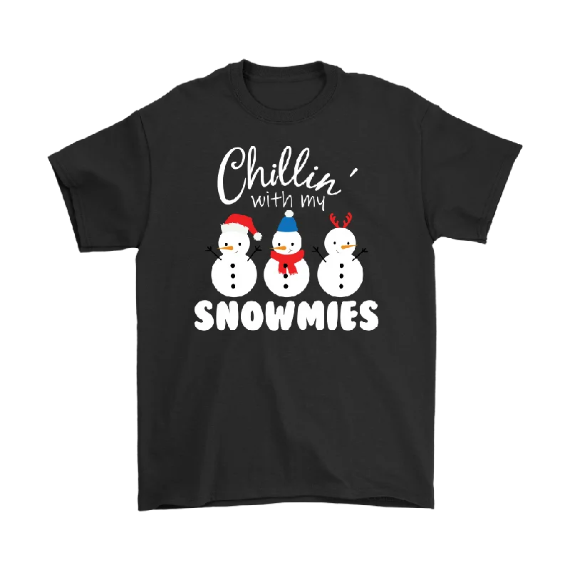 heather grey t-shirts for kids -Chillin with My SNOWMIES Short Sleeve Unisex T-Shirt