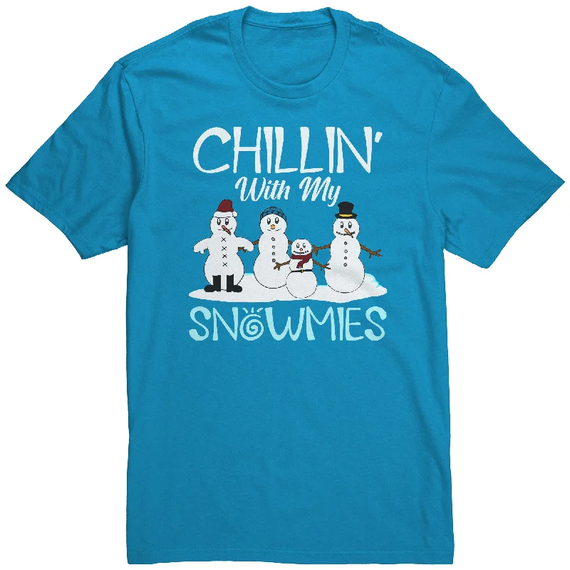 quirky food t-shirts cute -Chillin' with my Snowmies Snowman Unisex T-Shirt