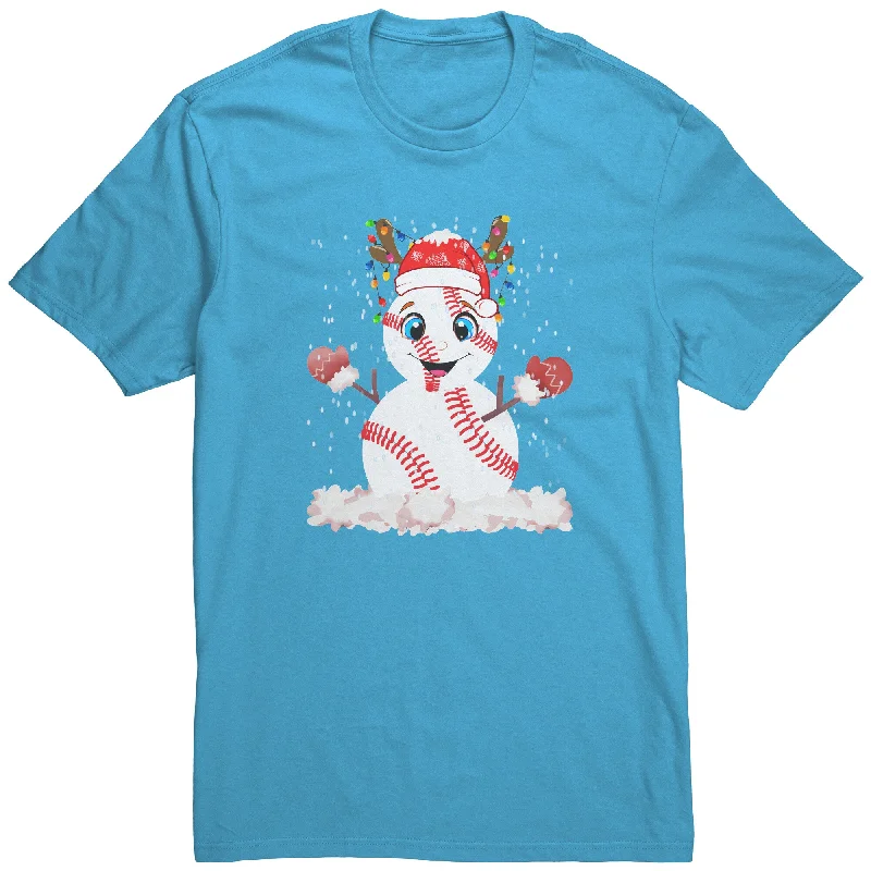 tie-dye red t-shirts artsy -CHRISTMAS BASEBALL SNOWMAN Reindeer Unisex T-Shirt