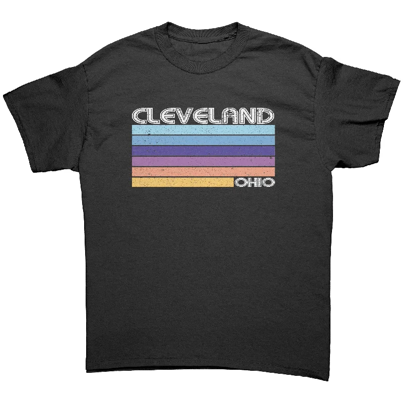 bold purple t-shirts rich -CLEVELAND, OHIO Retro 70’s 80’s Look Unisex T-SHIRT