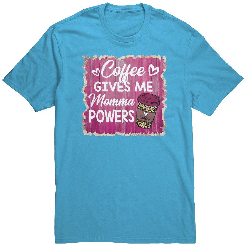 soft lavender t-shirts stylish -Coffee Gives Me Momma Powers Unisex T-Shirt