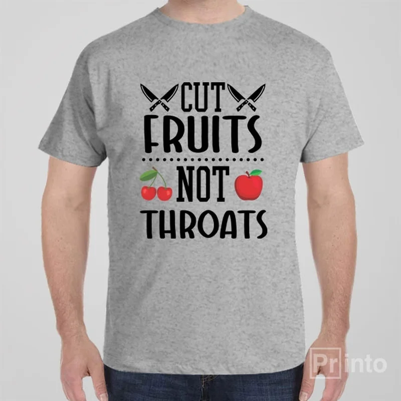 taupe long sleeve t-shirts sleek -Cut fruits, Not throats T-shirt