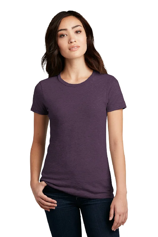 taupe crew neck t-shirts neutral -District Womens Perfect Blend Short Sleeve Crewneck T-Shirt - Heather Eggplant Purple