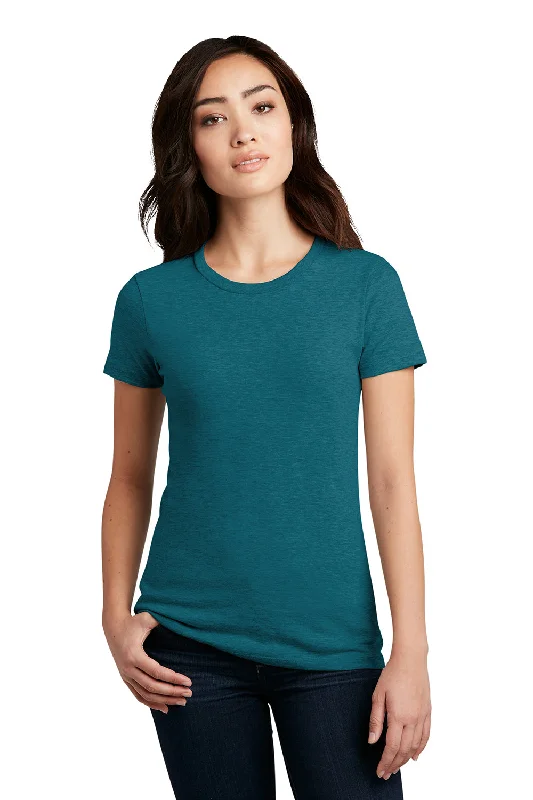 burnt orange t-shirts for men -District Womens Perfect Blend Short Sleeve Crewneck T-Shirt - Heather Teal Green