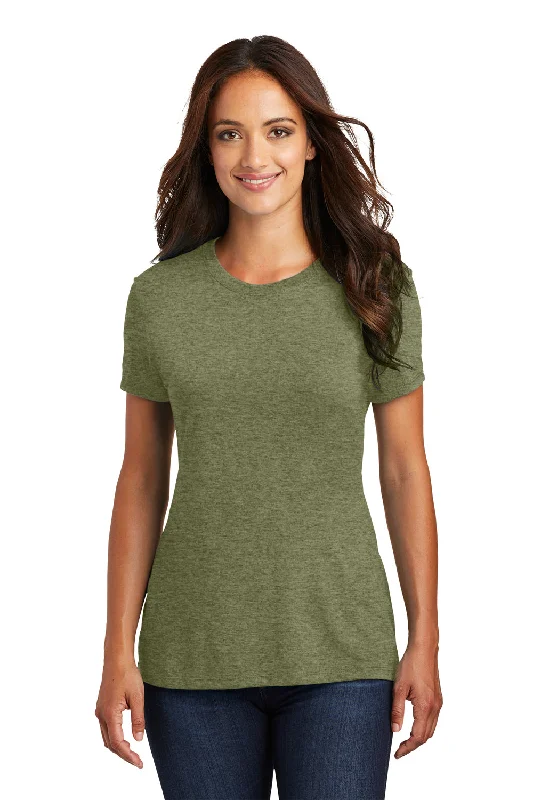 charcoal slim fit t-shirts sleek -District Womens Perfect Tri Short Sleeve Crewneck T-Shirt - Military Green Frost