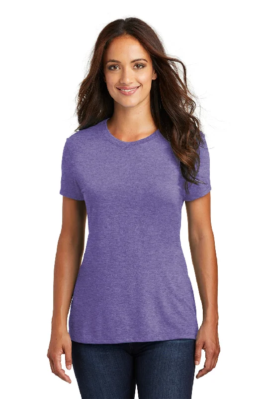 olive oversized t-shirts comfy -District Womens Perfect Tri Short Sleeve Crewneck T-Shirt - Purple Frost