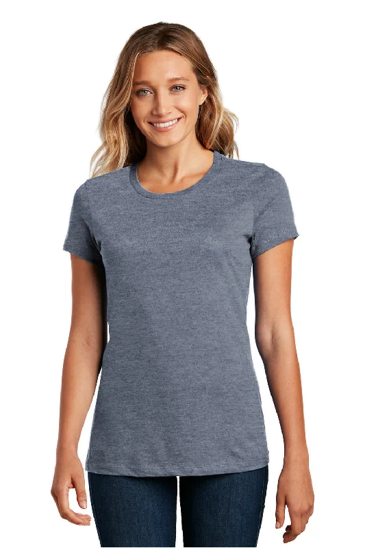 taupe v-neck t-shirts neutral -District Womens Perfect Weight Short Sleeve Crewneck T-Shirt - Heather Navy Blue