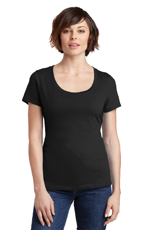 maroon slim fit t-shirts modern -District Womens Perfect Weight Short Sleeve Scoop Neck T-Shirt - Jet Black - Closeout