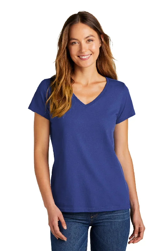 quirky book t-shirts clever -District Womens The Concert Short Sleeve V-Neck T-Shirt - Deep Royal Blue