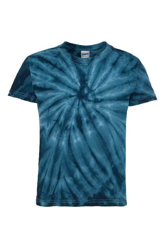 camo v-neck t-shirts tough -Dyenomite Youth Cyclone Pinwheel Tie Dyed Short Sleeve Crewneck T-Shirt - Navy Blue