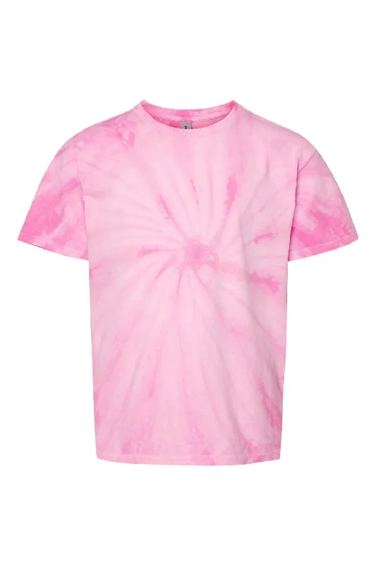 vintage car t-shirts retro -Dyenomite Youth Cyclone Pinwheel Tie Dyed Short Sleeve Crewneck T-Shirt - Pink