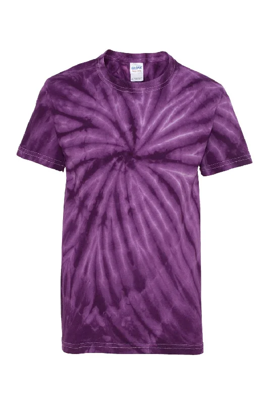 bold red t-shirts statement -Dyenomite Youth Cyclone Pinwheel Tie Dyed Short Sleeve Crewneck T-Shirt - Purple