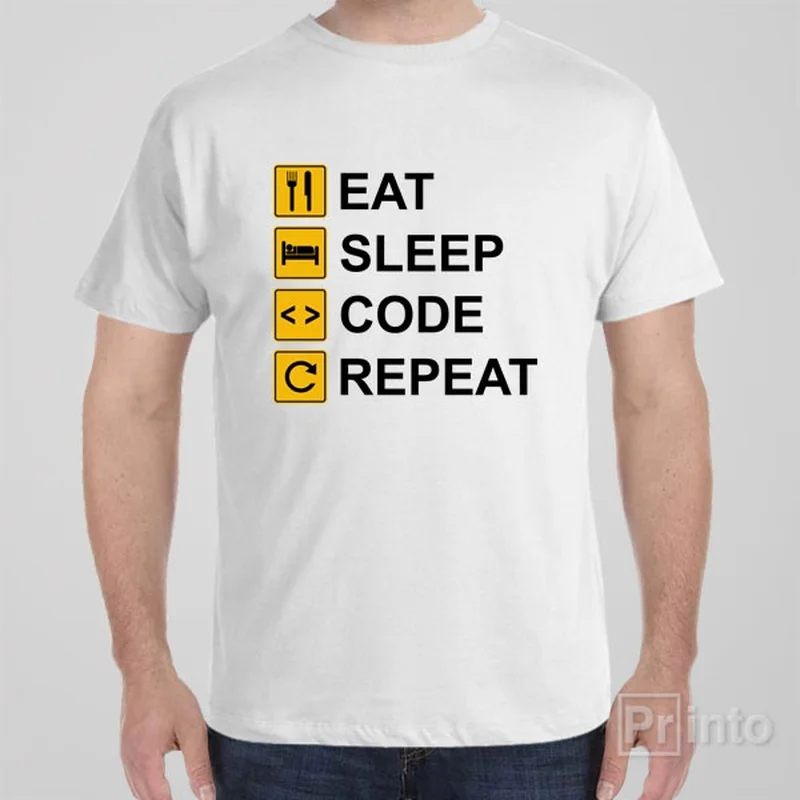 personalized name t-shirts unique -Eat Sleep Code Repeat - T-shirt