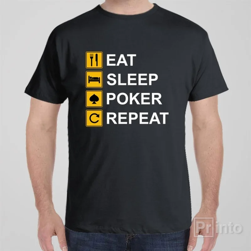 striped teal t-shirts fresh -Eat Sleep Poker Repeat - T-shirt