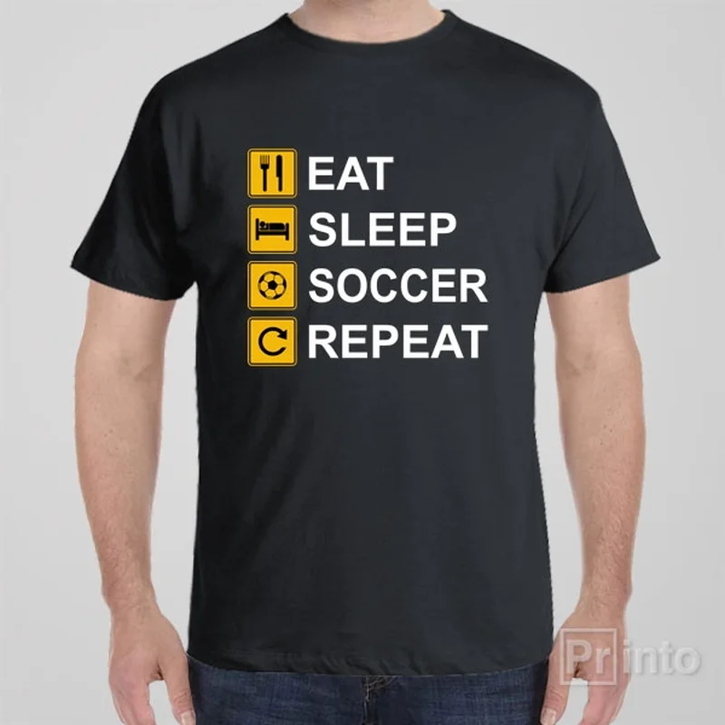 bold purple t-shirts rich -Eat Sleep Soccer Repeat - T-shirt