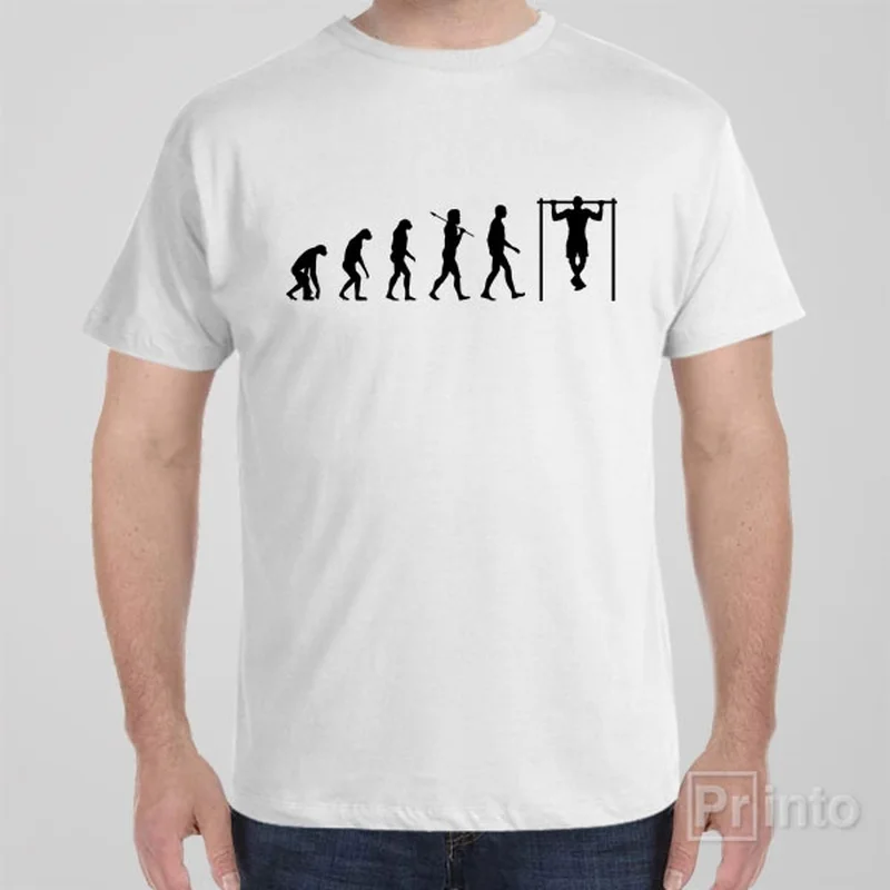 mustard graphic t-shirts trendy -Evolution of Chin-ups - T-shirt