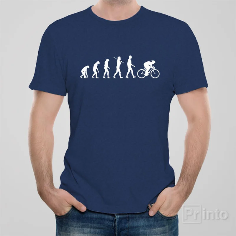 charcoal oversized t-shirts comfy -Evolution of Cyclist T-shirt