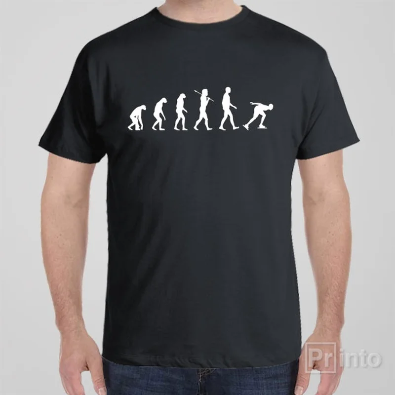 olive slim fit t-shirts sleek -Evolution of ice skating - T-shirt