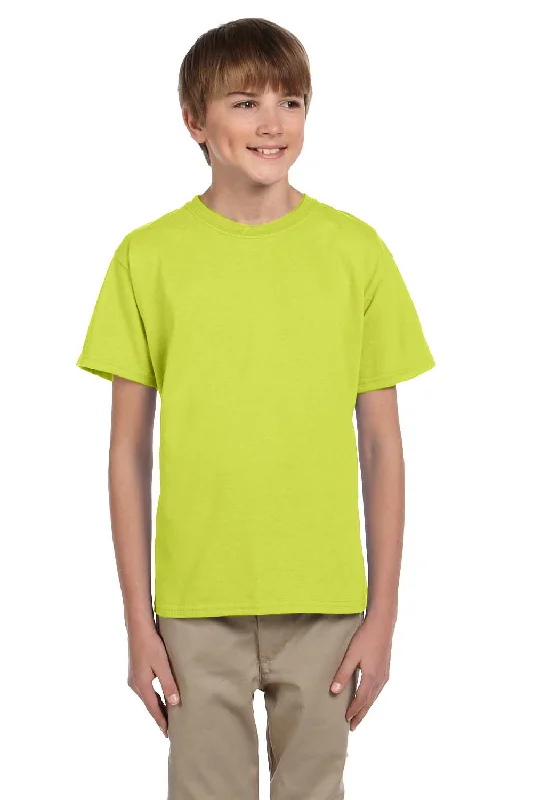 pastel pink t-shirts soft -Fruit Of The Loom Youth HD Jersey Short Sleeve Crewneck T-Shirt - Safety Green