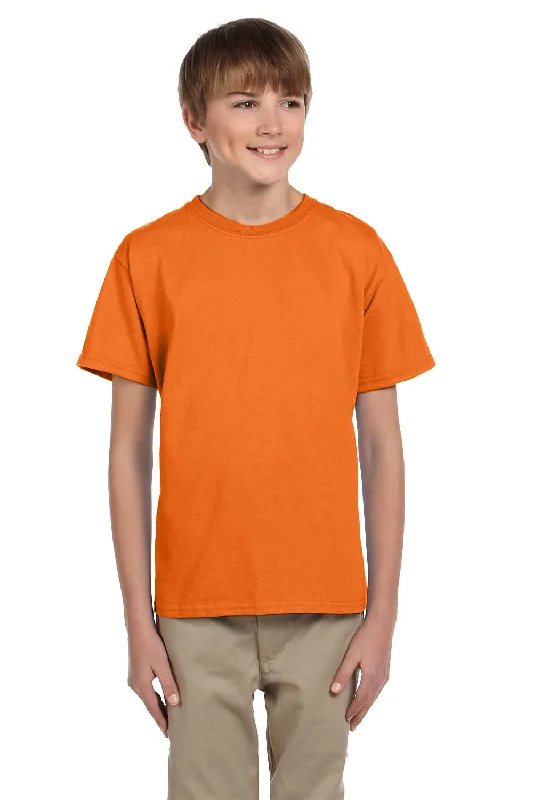 lilac graphic t-shirts chic -Fruit Of The Loom Youth HD Jersey Short Sleeve Crewneck T-Shirt - Safety Orange