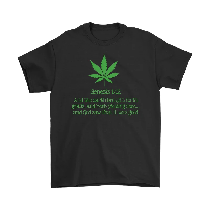 retro logo t-shirts nostalgic -Genesis 1:12 Weed is Good Men's and Women's T-Shirts, Tanks and Hoodies