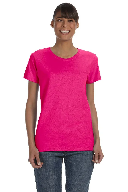 recycled polyester t-shirts eco -Gildan Womens Short Sleeve Crewneck T-Shirt - Heliconia Pink