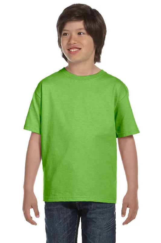 tie-dye green t-shirts artsy -Gildan Youth DryBlend Moisture Wicking Short Sleeve Crewneck T-Shirt - Lime Green