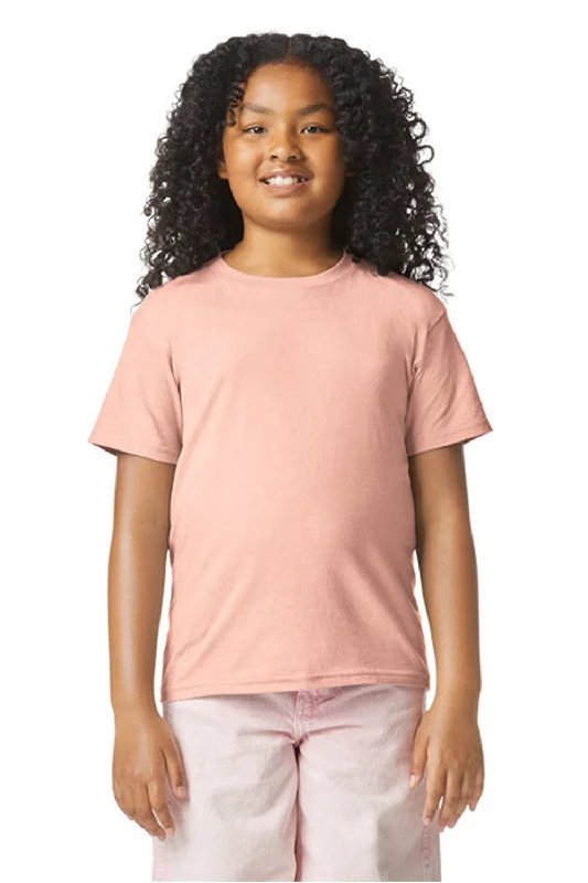 soft beige t-shirts for women -Gildan Youth Softstyle CVC Short Sleeve Crewneck T-Shirt - Dusty Rose Pink