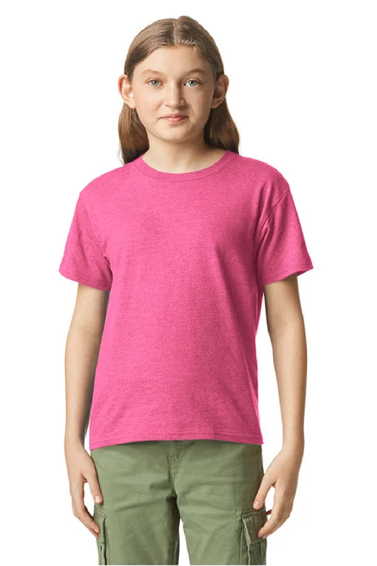 soft beige t-shirts stylish -Gildan Youth Softstyle CVC Short Sleeve Crewneck T-Shirt - Pink Lemonade Mist